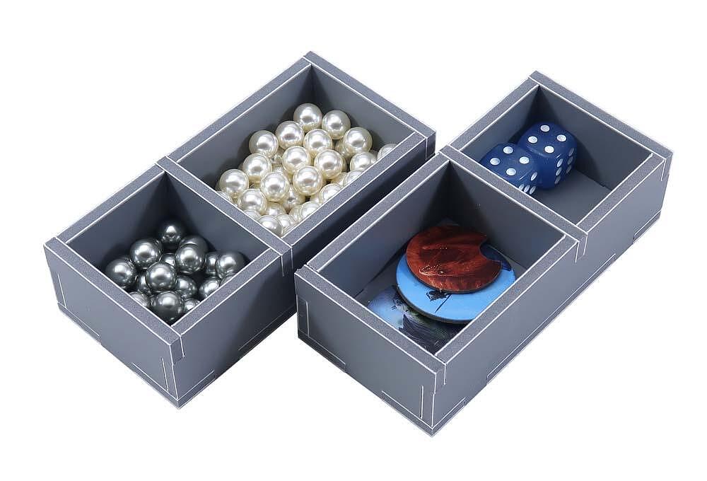 Close-up of insert organizer with card slots for Abyss