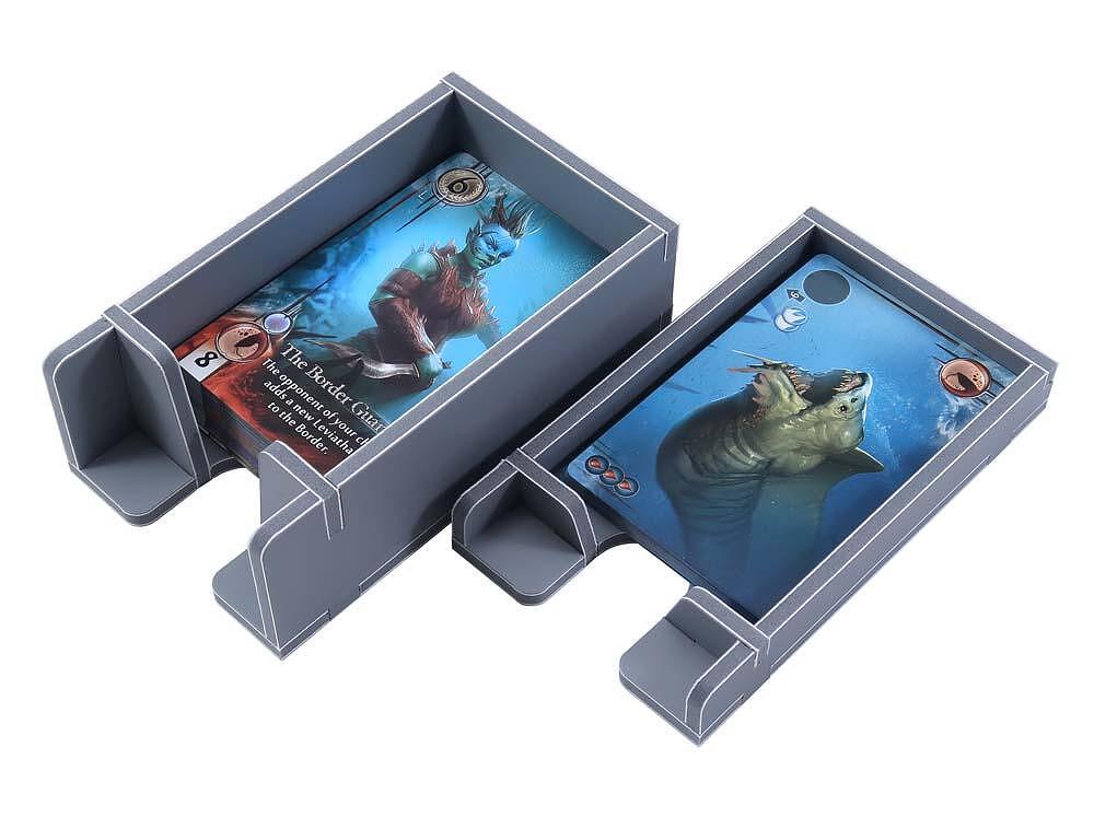 View of folded insert organizer with game components in place