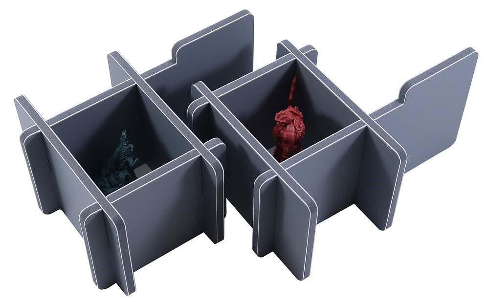 Game insert organizer compartments holding Abyss game parts