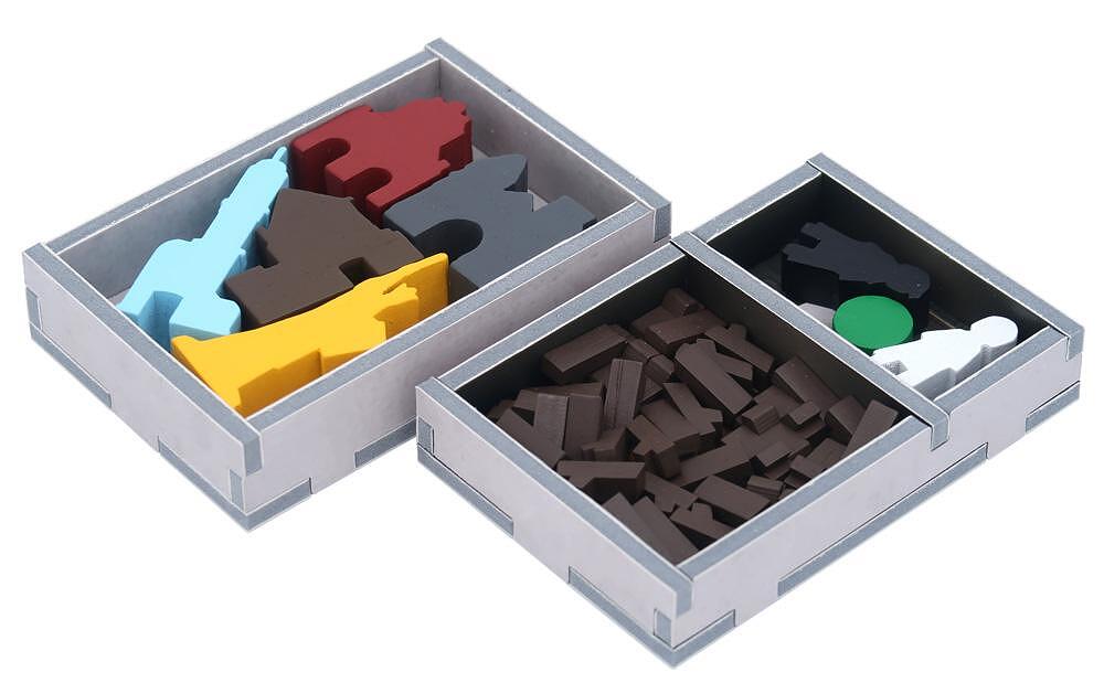 Folded Space insert for Architects of the West Kingdom with detailed compartments for various game elements