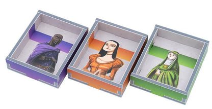 Folded Space insert with compartments loaded with Architects of the West Kingdom game parts inside collector’s box