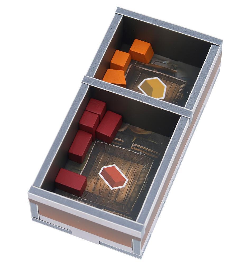 Folded Space organizer holding multiple decks and components of Architects of the West Kingdom