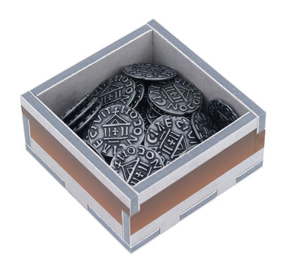 Folded Space game insert showing all components stored efficiently for Architects of the West Kingdom