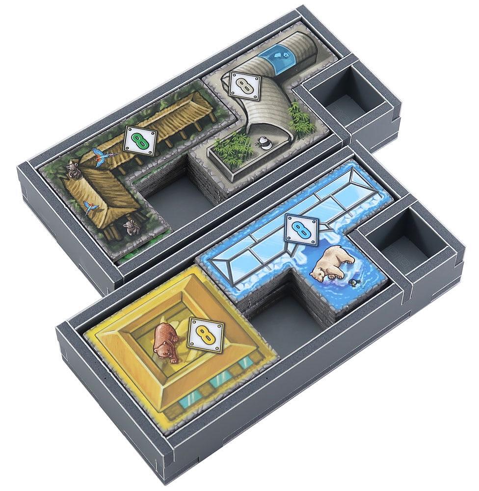 Trays removed from box, showing modular insert system