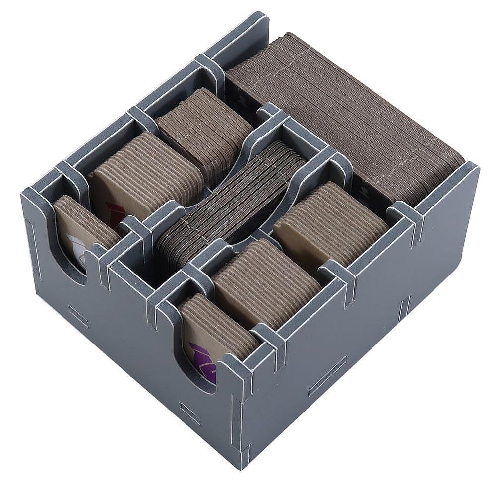 Barrage insert organizer displaying tokens and cards ready to play