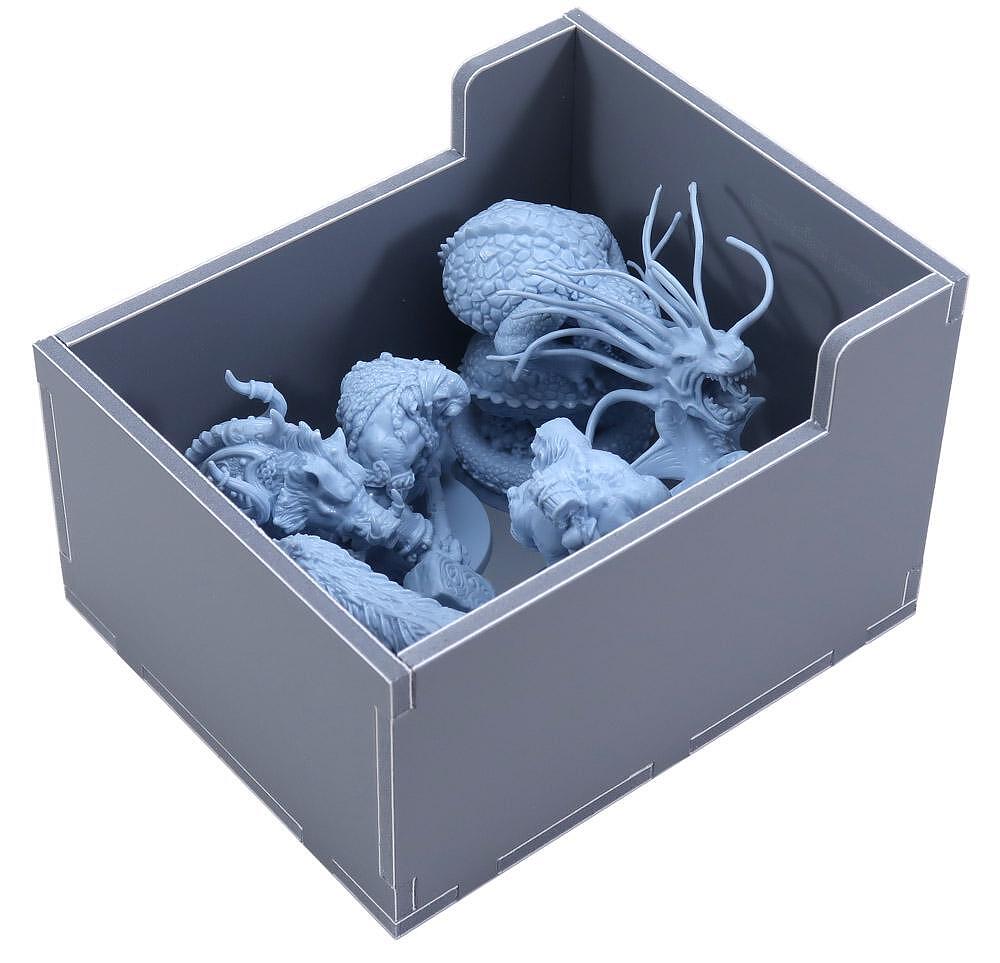 Blood Rage miniatures and tokens stored in custom trays