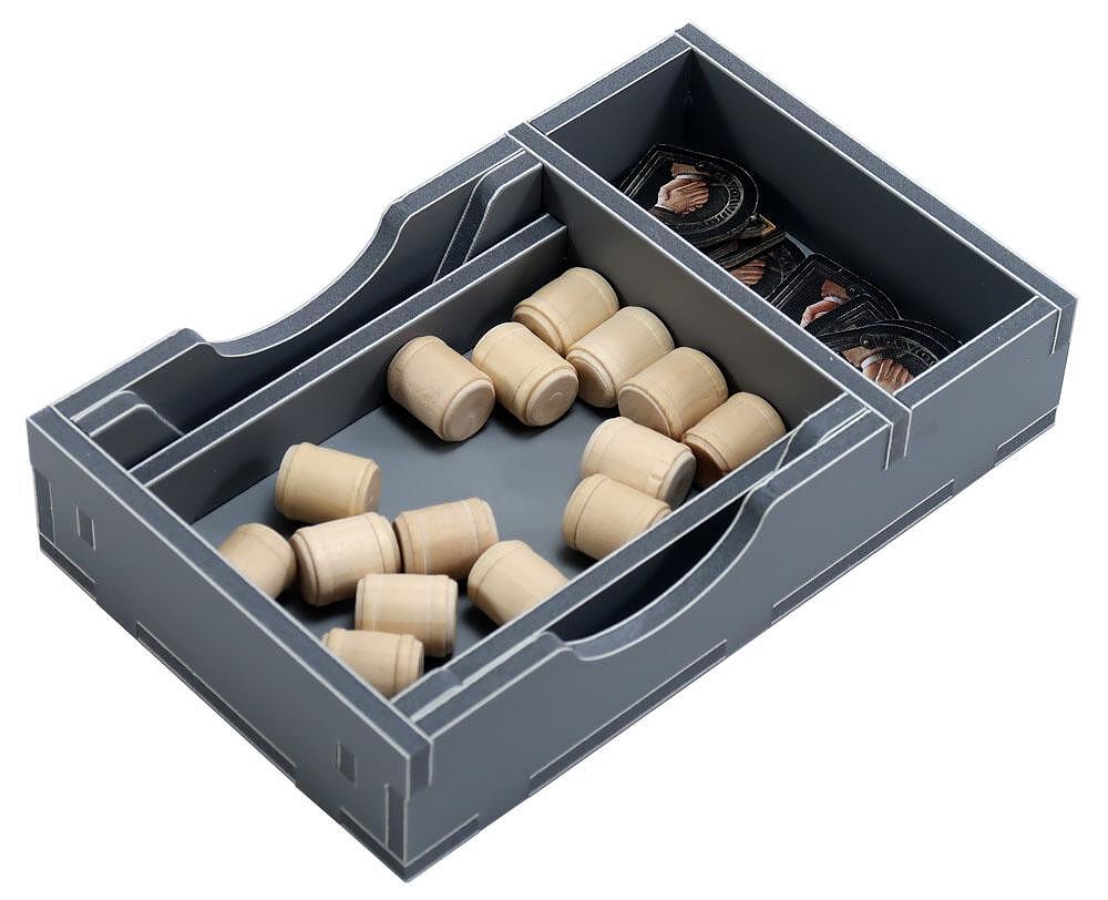 Folded Space Brass Birmingham board game organizer with trays for tokens and cards