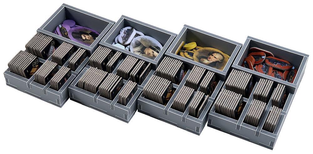 Folded Space insert for Brass: Birmingham/Lancashire, tokens in four labeled gray trays