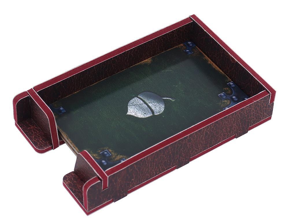 Black foam insert with cards and components inside