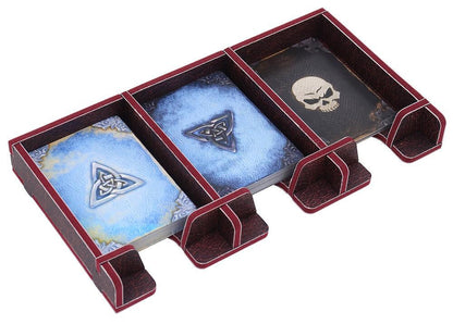 Organizer insert displaying labeled sections for game elements