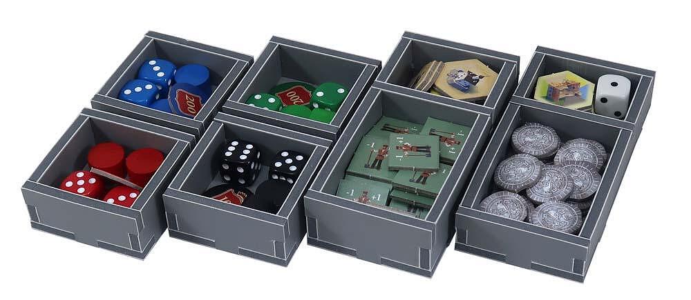 Folded Space organizer insert with separate compartments for game cards and tokens