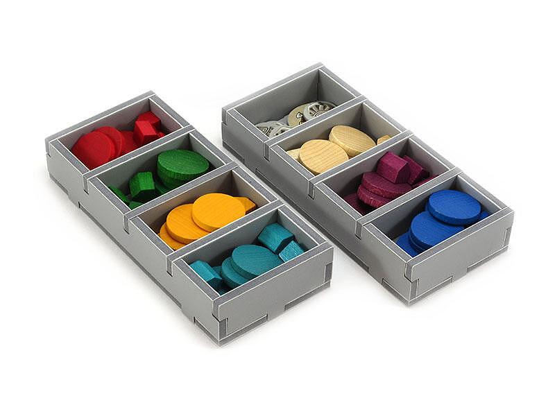 Folded Space insert for Caverna board game with individual trays