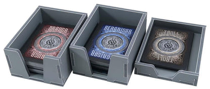 Side angle of insert with compartments for dice and tokens