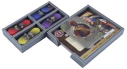 Folded Space insert with game cards and pieces neatly organized for Civilization A New Dawn