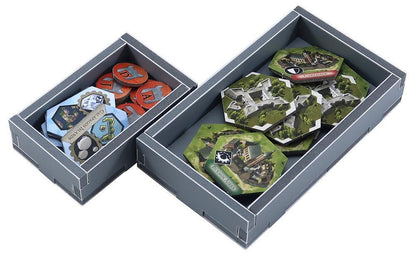 Folded Space board game organizer with slots for Civilization A New Dawn tokens and cards