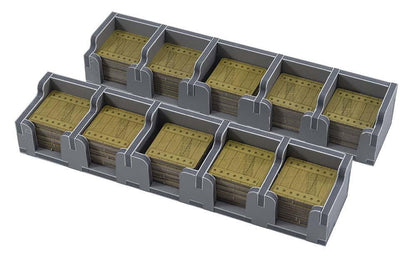 Folded Space Clans of Caledonia organizer close-up showing token storage