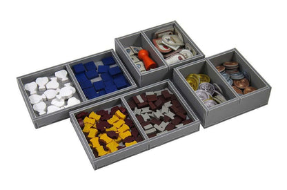 Folded Space insert with game components arranged