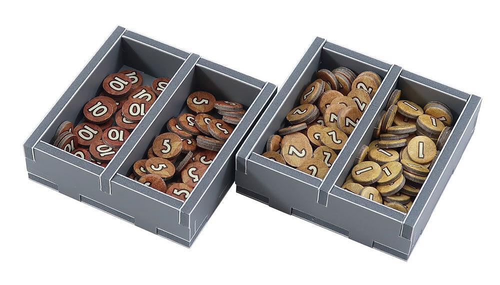 Folded Space game insert for Dune, featuring separated compartments for efficient storage