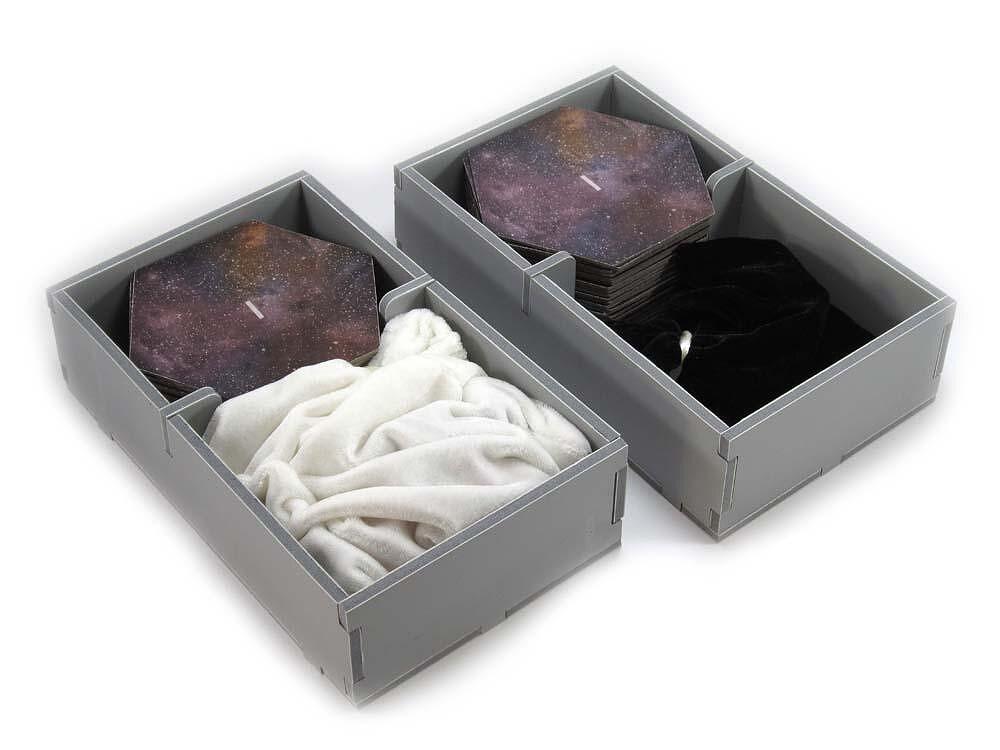 Folded Space insert organizer for Eclipse, gray, with tokens and bags