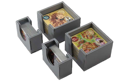 Top view of Folded Space insert with organized Five Tribes pieces