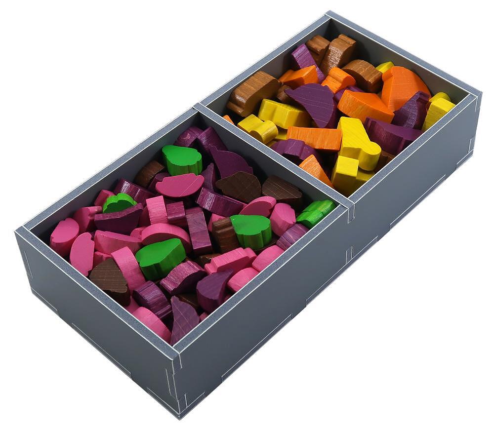 Labeled Compartments in Folded Space Insert for Organized Game Setup