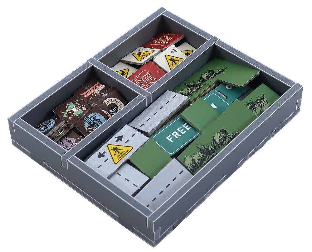Detailed View of Token Storage in Folded Space Organizer for Food Chain Magnate