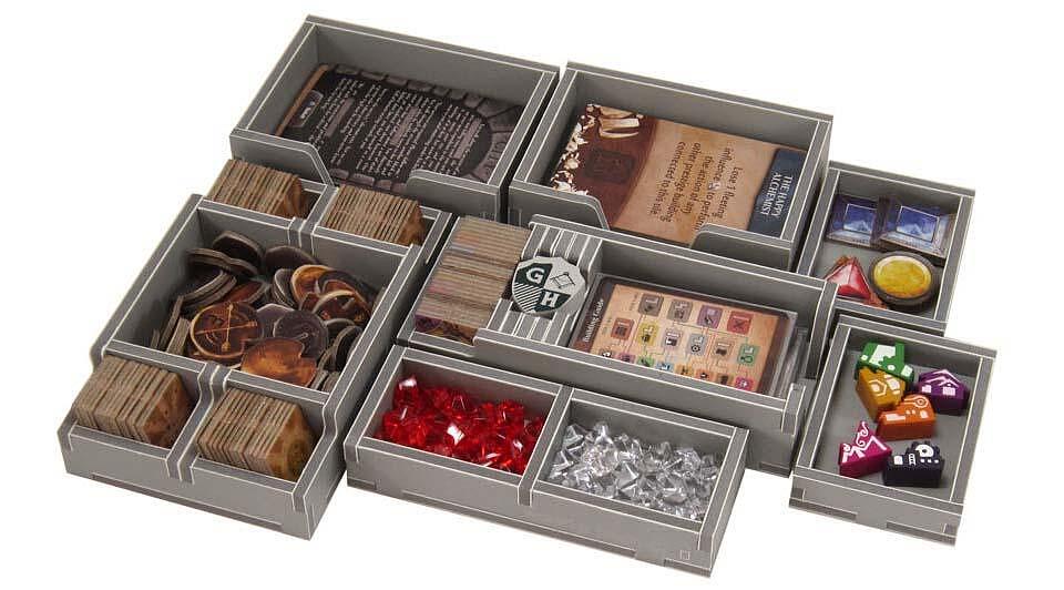 Close-up of individual trays from Folded Space insert for Founders of Gloomhaven