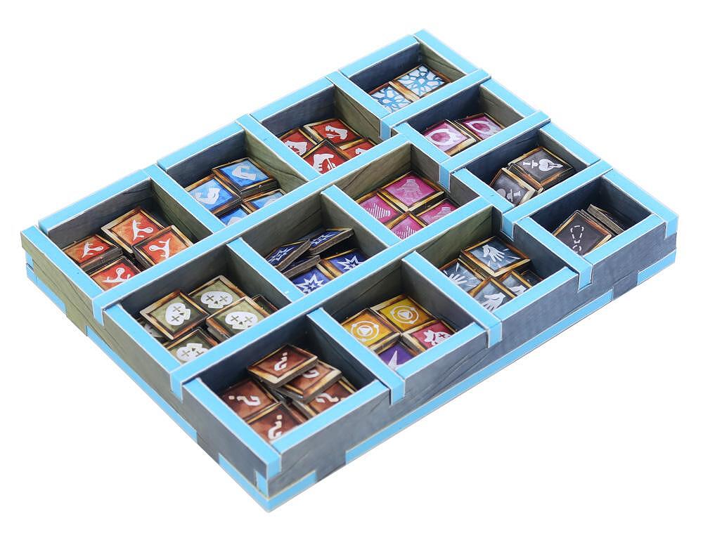 Folded Space Frosthaven insert blue foam organizer with compartments