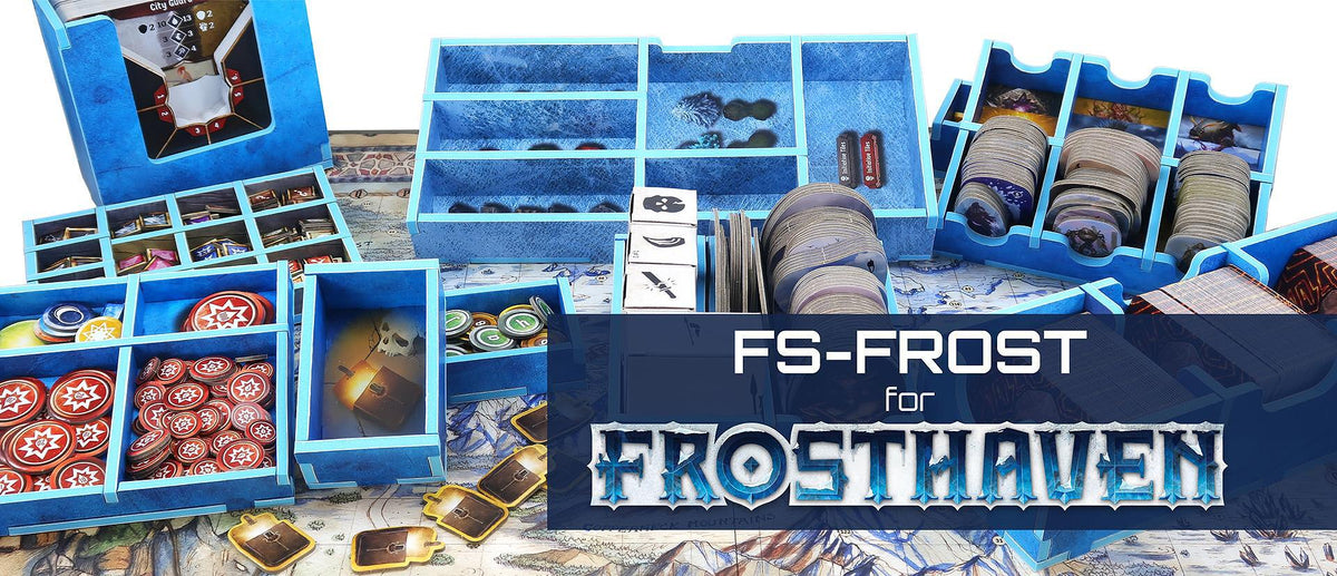 Folded Space FS-FROST blue game organizer insert for Frosthaven board game