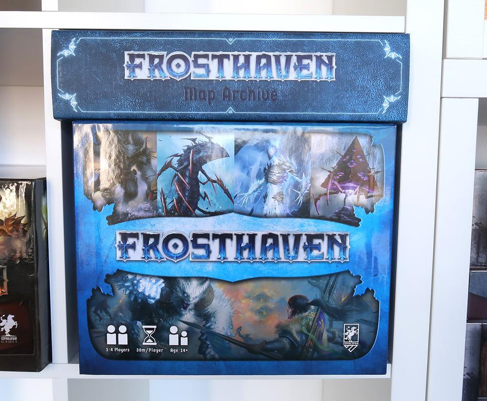 Folded Space Frosthaven Map Archive insert modular trays displayed separately