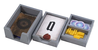 Detailed view of organized trays in Folded Space insert