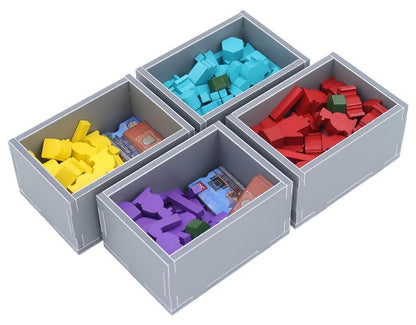 Individual trays removed from box displaying separate storage sections