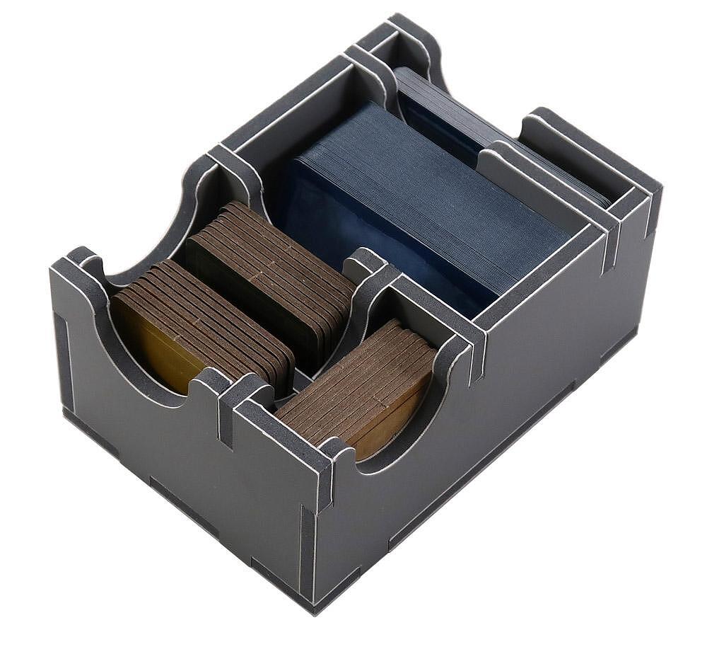 Gray Folded Space insert organizer for Istanbul game, holds tokens &amp; cards