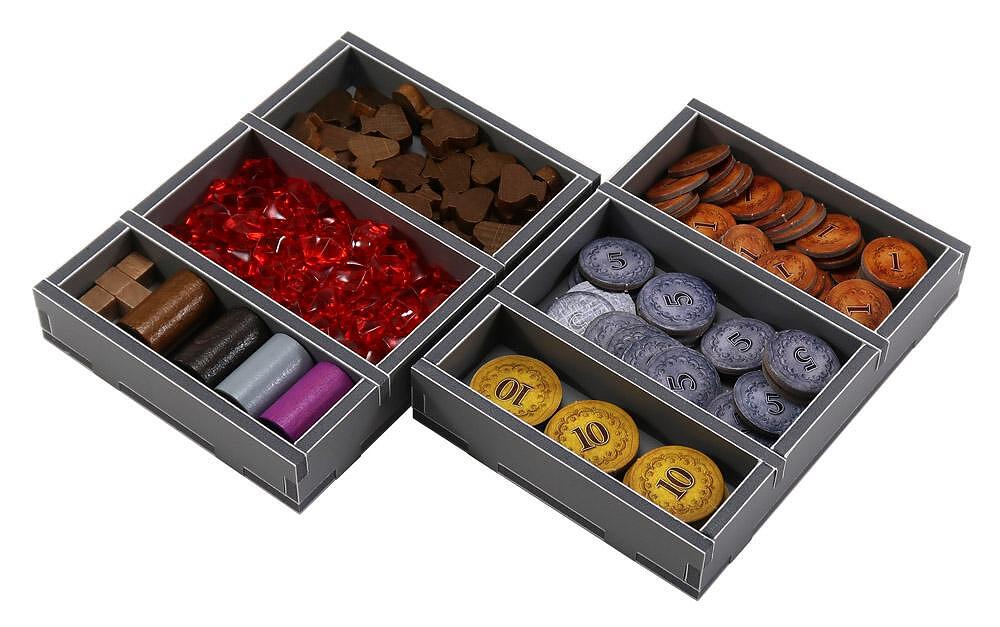 Folded Space organizer for Istanbul board game with token trays