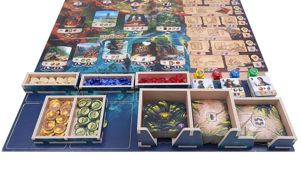 Folded Space Insert for Lost Ruins of Arnak board game organizer with components