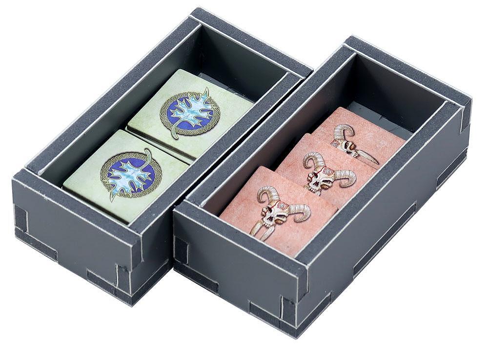 Folded Space insert with Mage Knight game components spread out