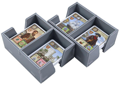 Folded Space organizer with game boards and cards for Maracaibo