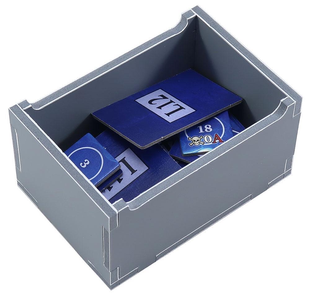 Folded Space insert holding various Maracaibo game parts
