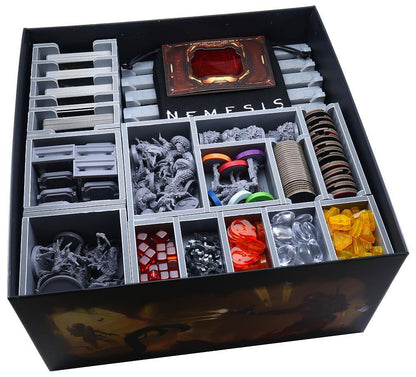 Top-down view of Folded Space insert showing organized compartments