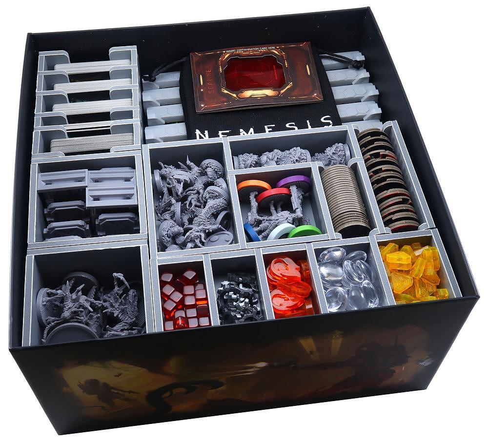 Top-down view of Folded Space insert showing organized compartments