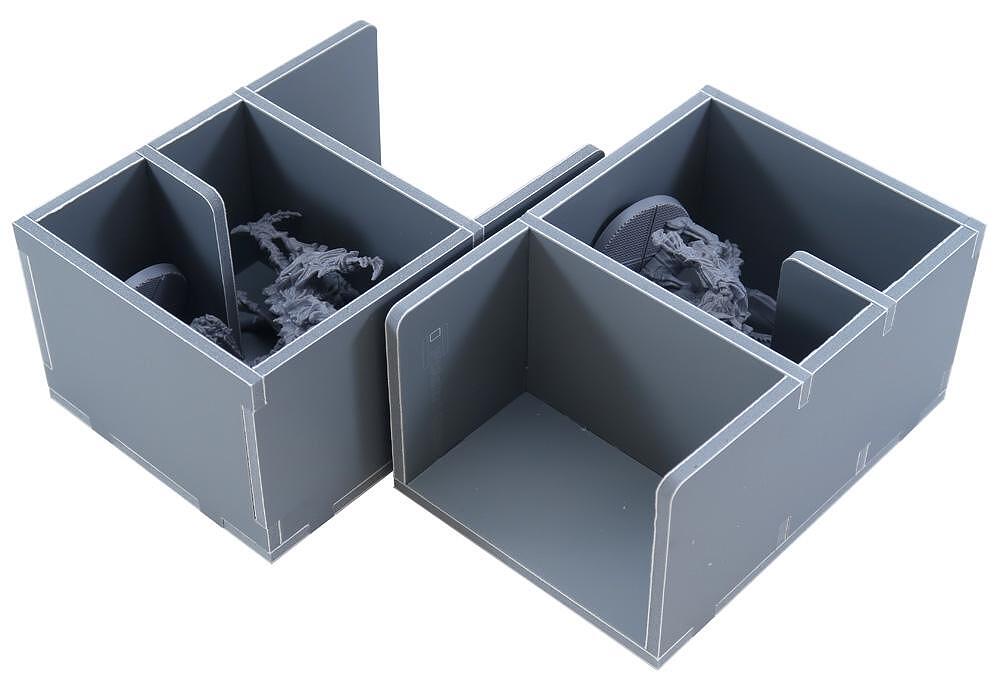 Folded Space insert inside game box with neat compartment layout