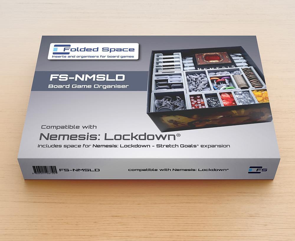 Folded Space insert for Nemesis Lockdown fully assembled with game components