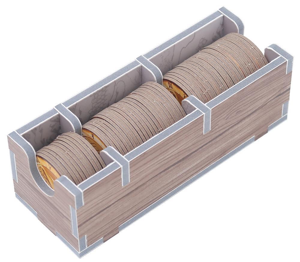 Folded Space Nidavellir game organizer with resource token tray