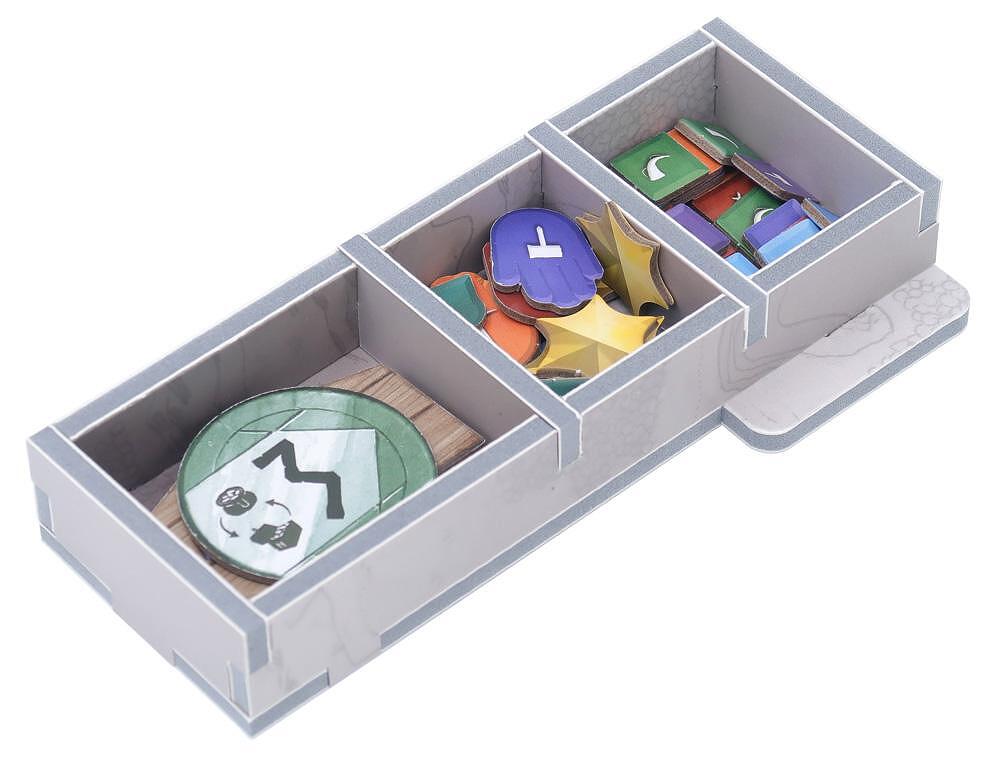 Folded Space Insert Organizer for Nidavellir, Gray, with game components