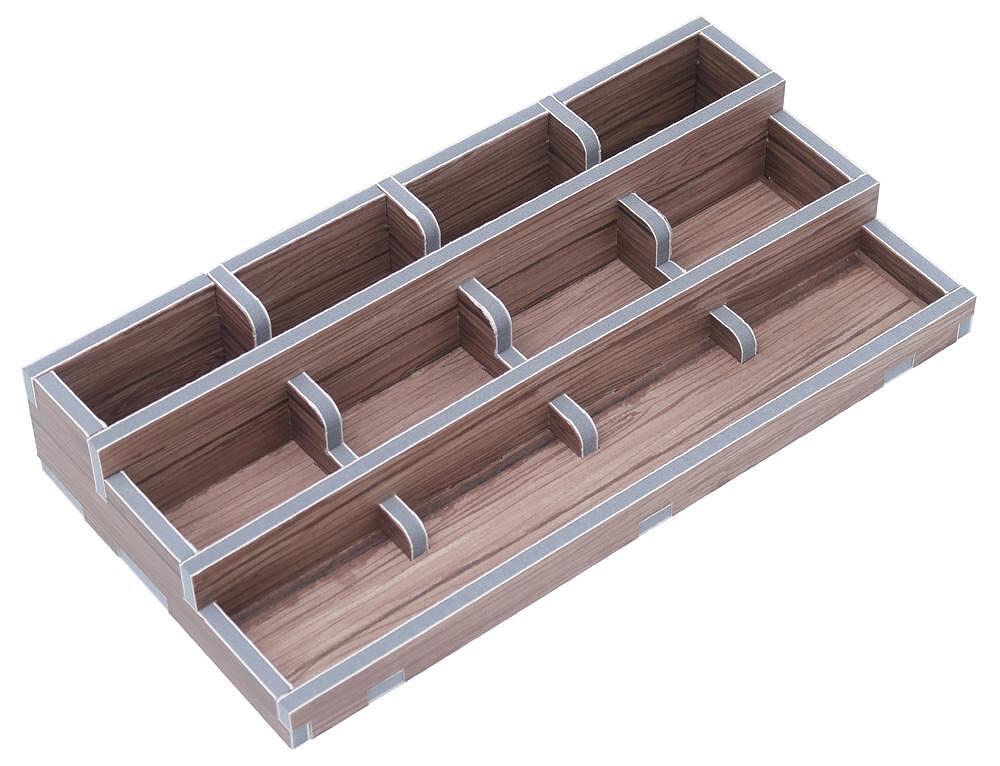 Folded Space Insert for Nidavellir, brown wood-grain finish, 3 tiers
