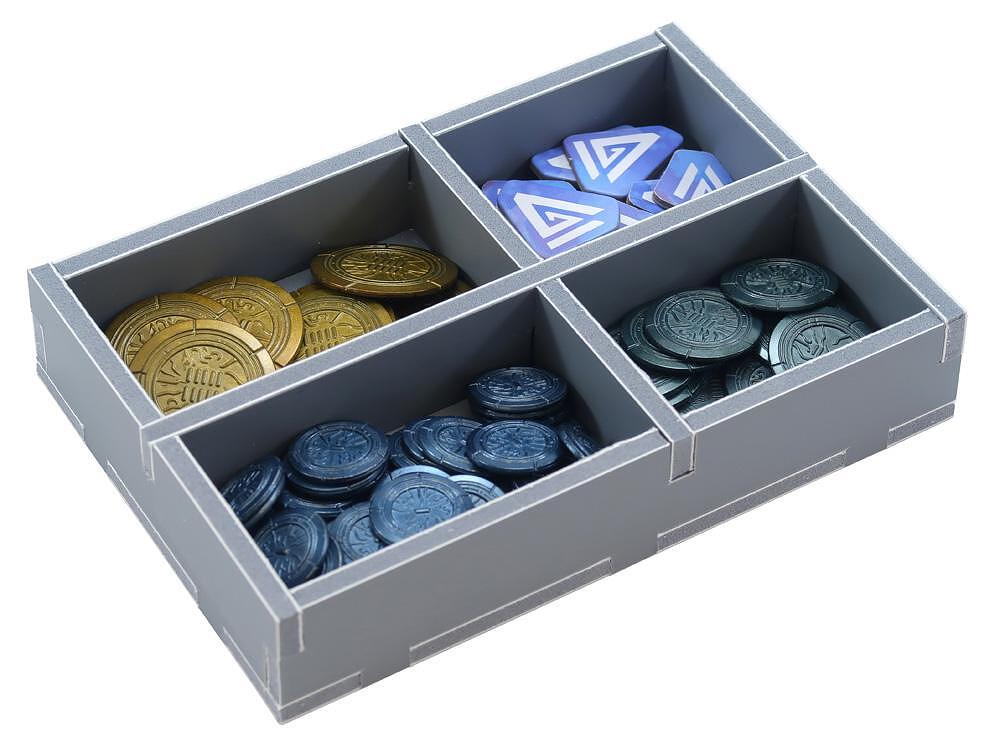Overhead view of all insert trays and contents
