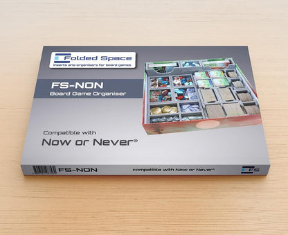 Closed game box with organizer fully packed inside