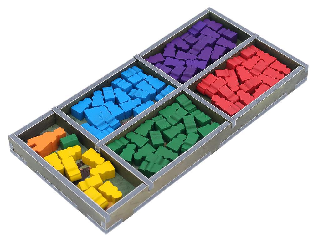Folded Space organizer insert for Paladins of the West Kingdom Collector&#39;s Box, showing empty compartments