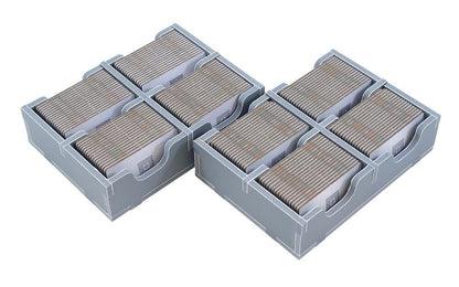 Stacked modular trays from Folded Space insert for efficient storage