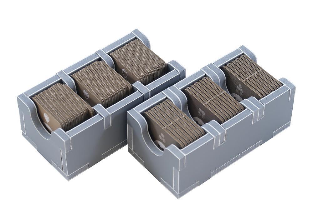 Individual tray units from Folded Space insert displayed separately
